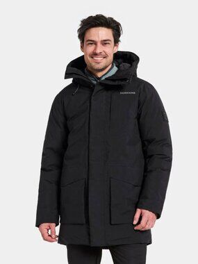 NEW DIDRIKSONS Men’s Akilles USX Hooded Parka Coat Size M Black